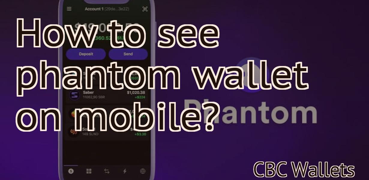 How to see phantom wallet on mobile?