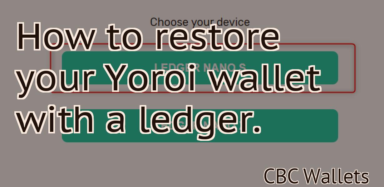 How to restore your Yoroi wallet with a ledger.