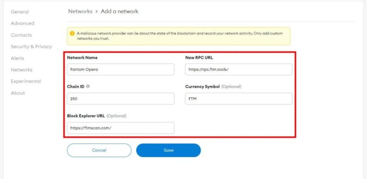 How to add the Fantom Network 