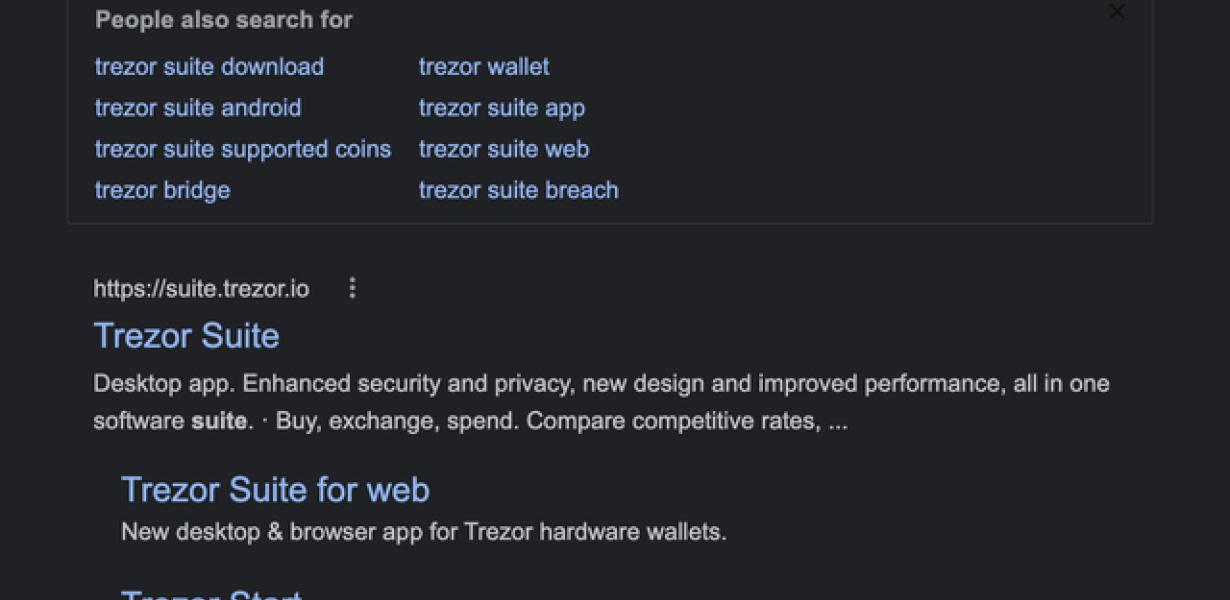 The Features of the Trezor Wal