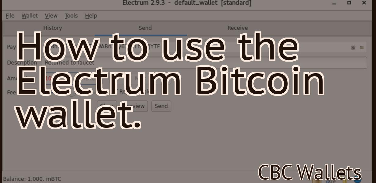 How to use the Electrum Bitcoin wallet.