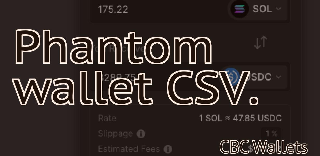 Phantom wallet CSV.