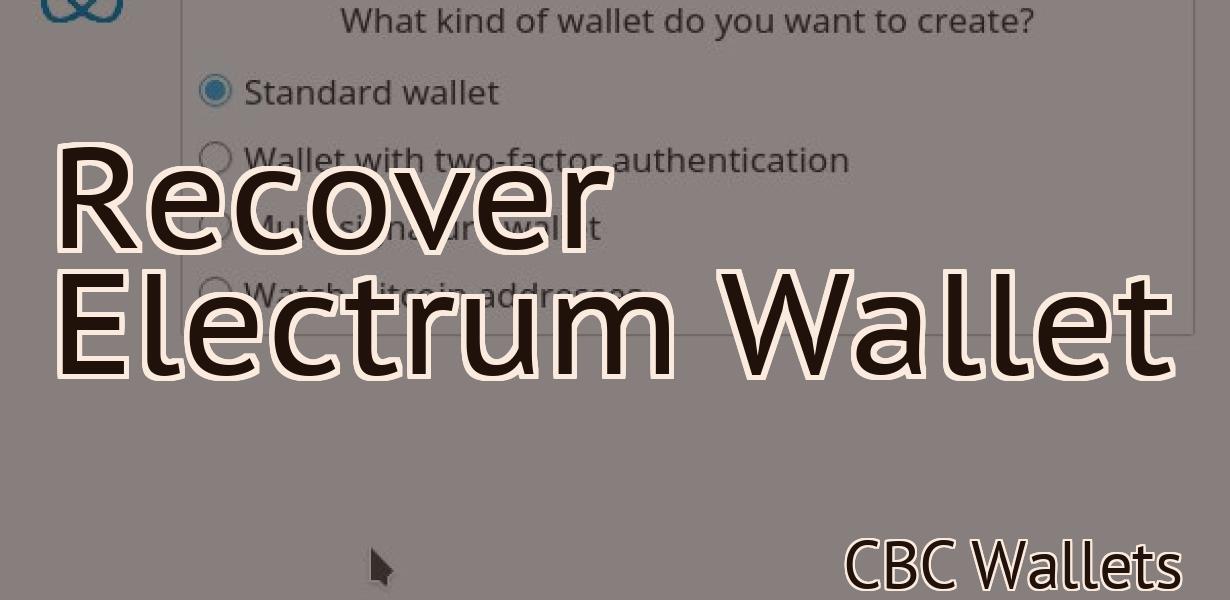 Recover Electrum Wallet