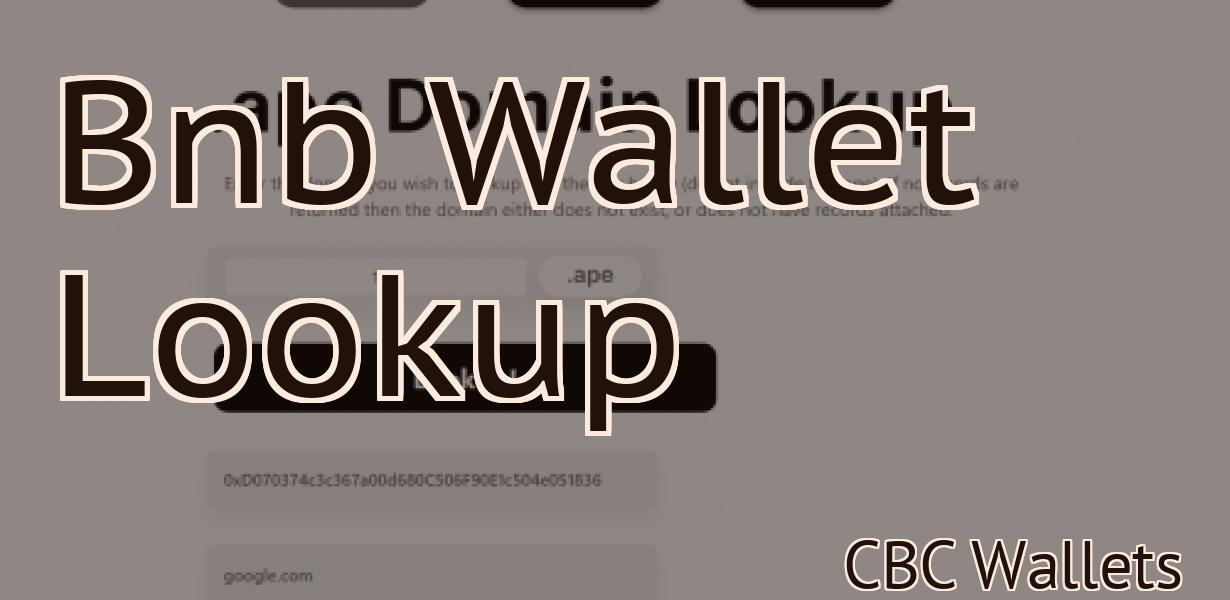 Bnb Wallet Lookup
