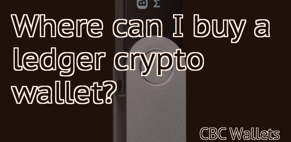 Where can I buy a ledger crypto wallet?