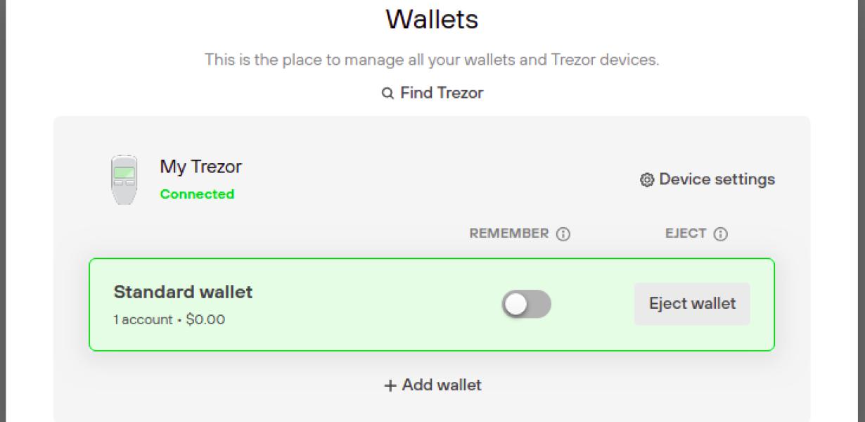 How to Eject Your Trezor Walle