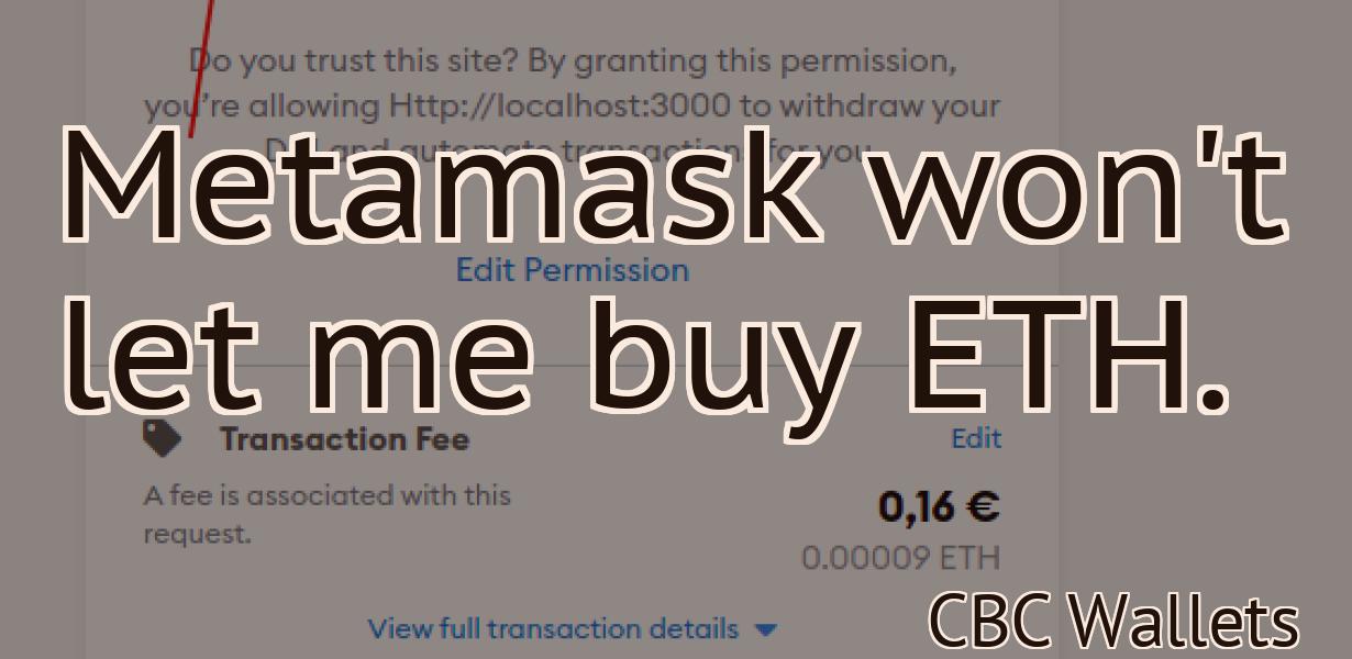 Metamask won't let me buy ETH.