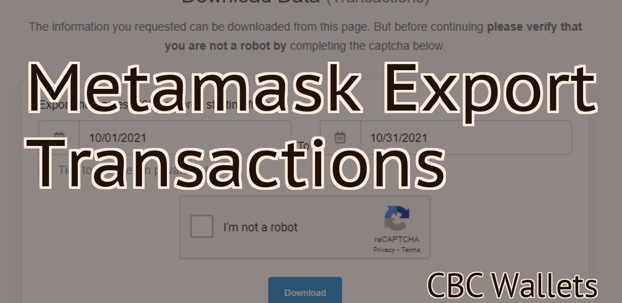 Metamask Export Transactions