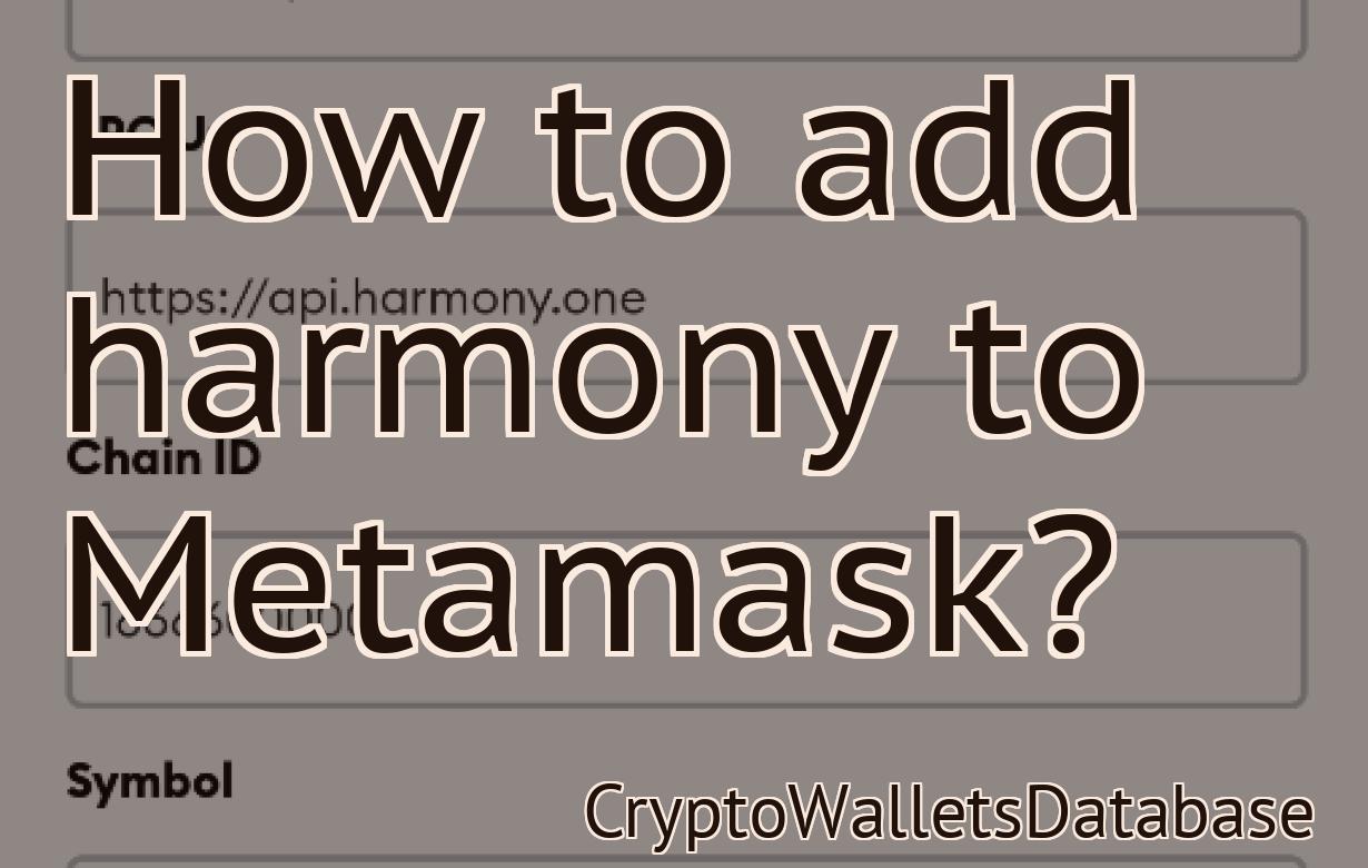 How to add harmony to Metamask?