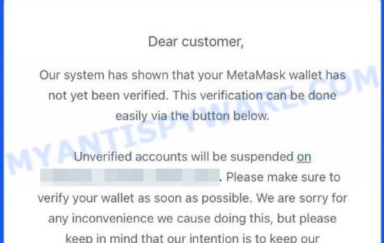 Warning: fake Metamask verific