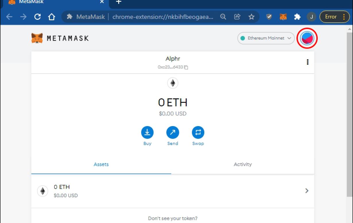 Changing Your Metamask Account