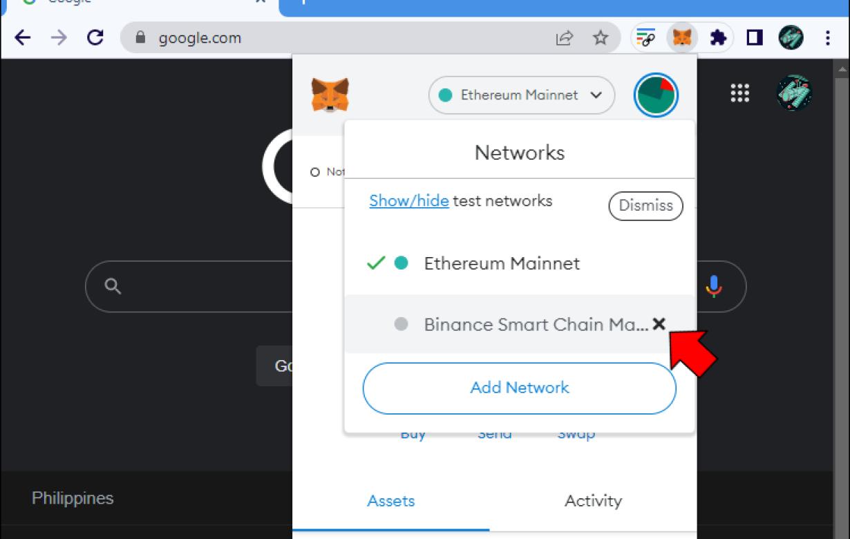 How to remove an Ethereum netw