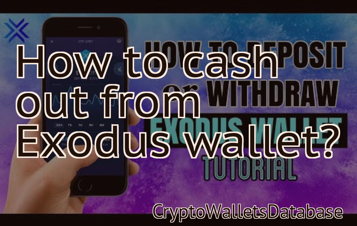 How to cash out from Exodus wallet?
