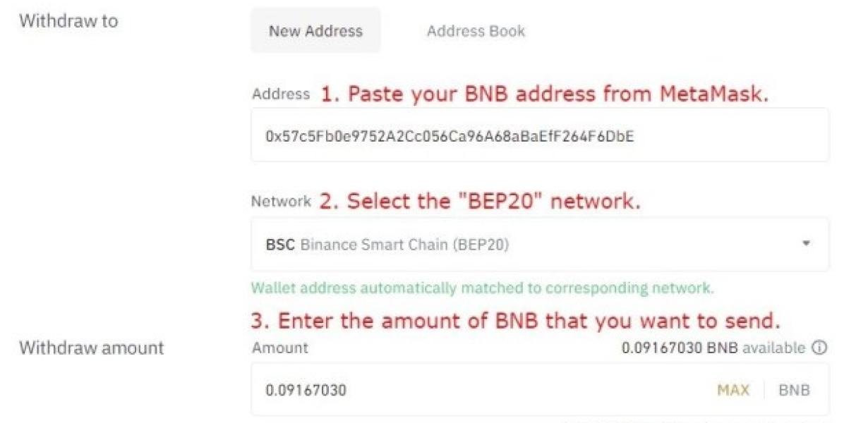 How to Move BNB from Binance t