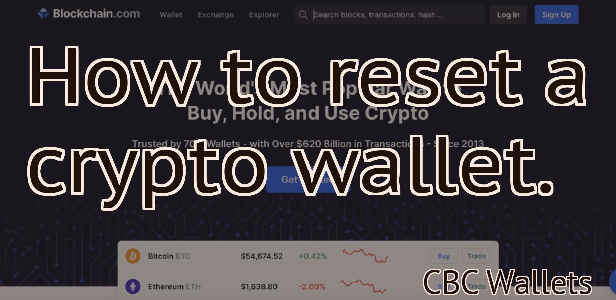 How to reset a crypto wallet.