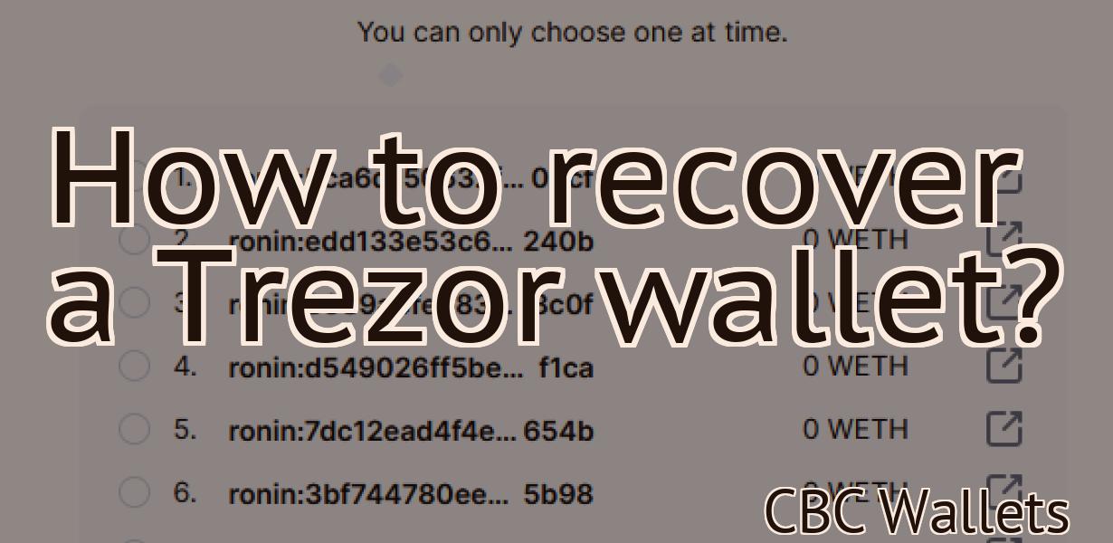 How to recover a Trezor wallet?