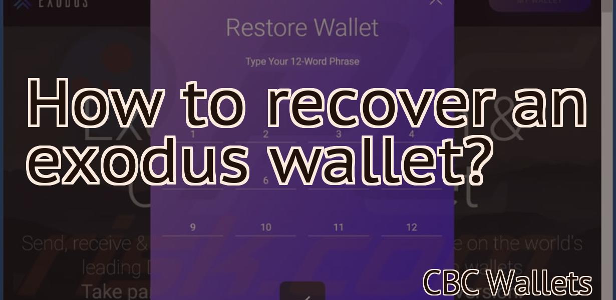 How to recover an exodus wallet?