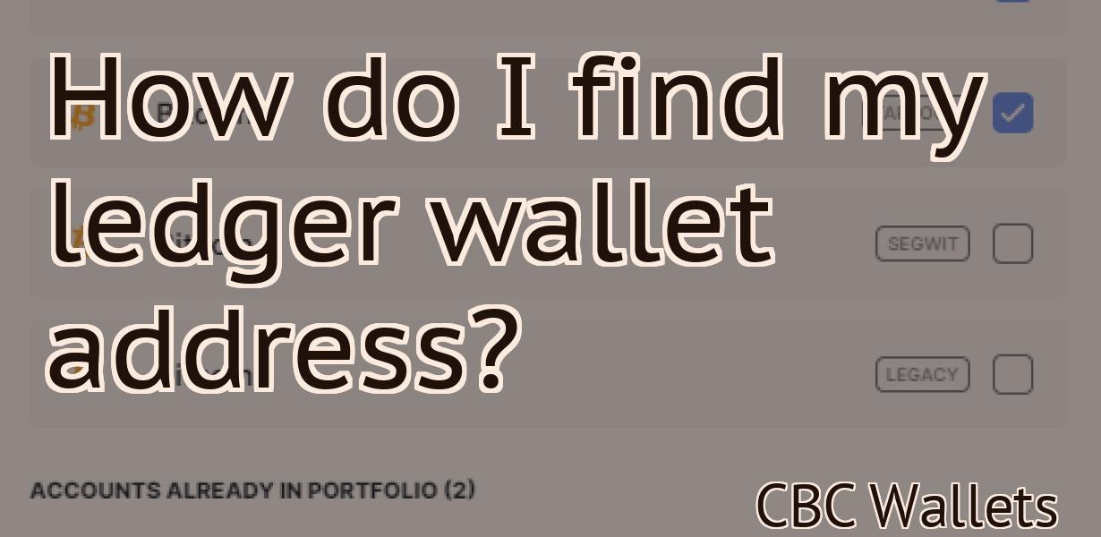 How do I find my ledger wallet address?