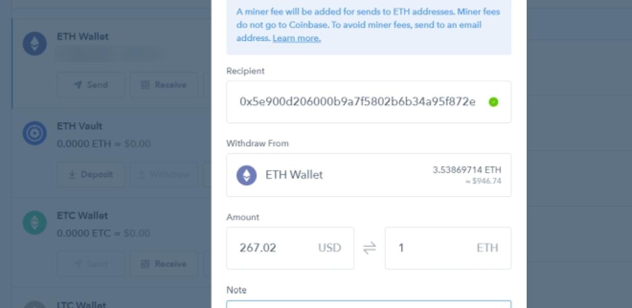 Sending ETH from Coinbase to a