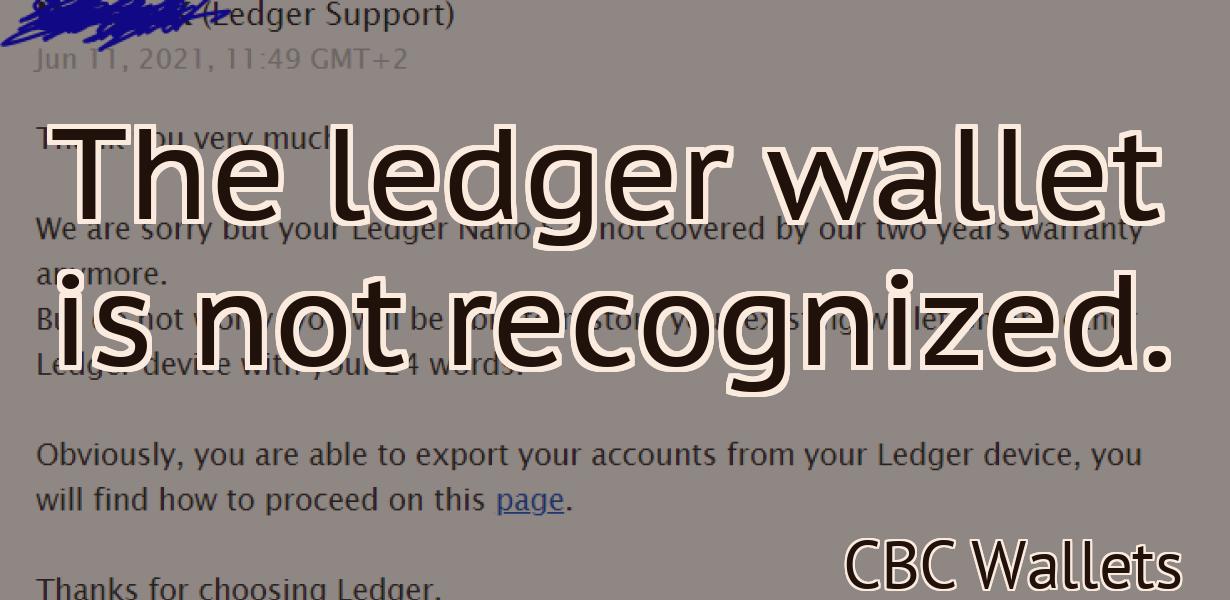The ledger wallet is not recognized.