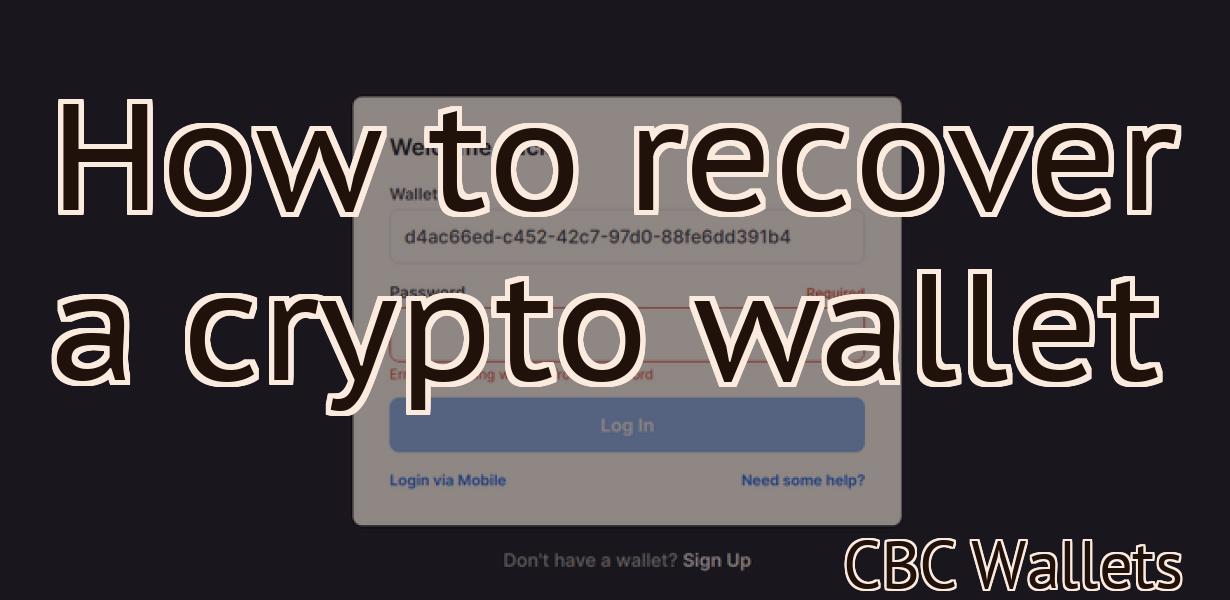 How to recover a crypto wallet