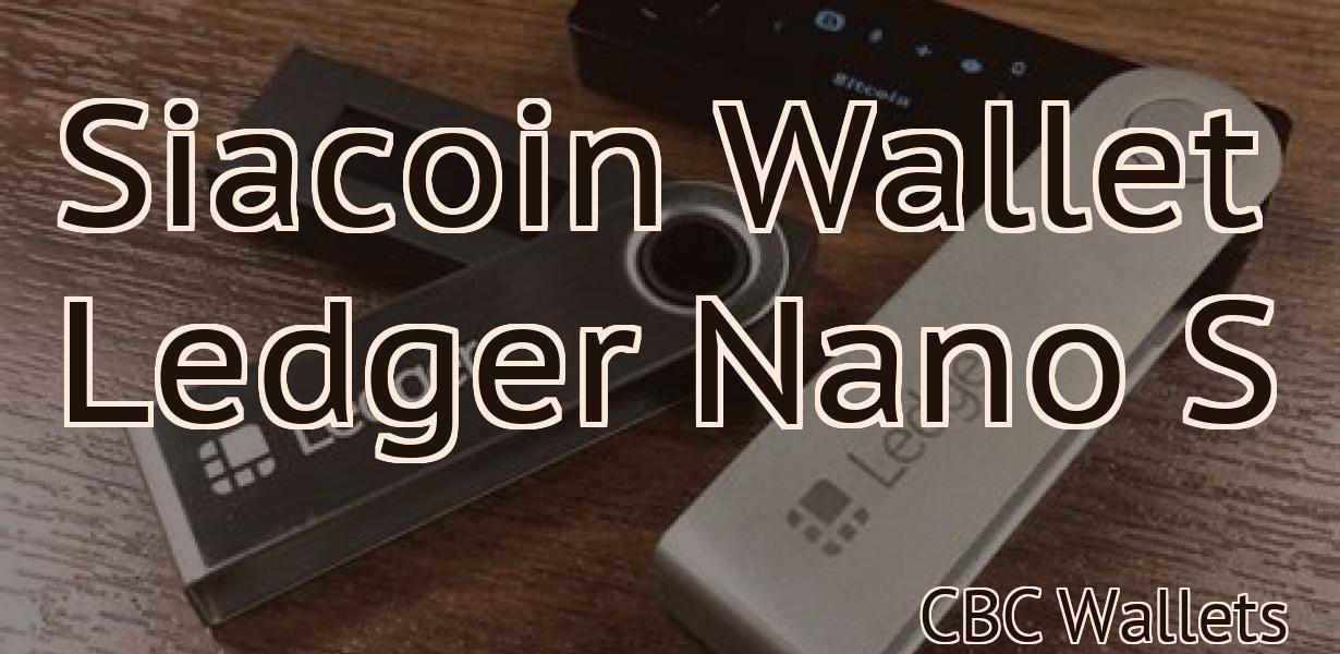Siacoin Wallet Ledger Nano S