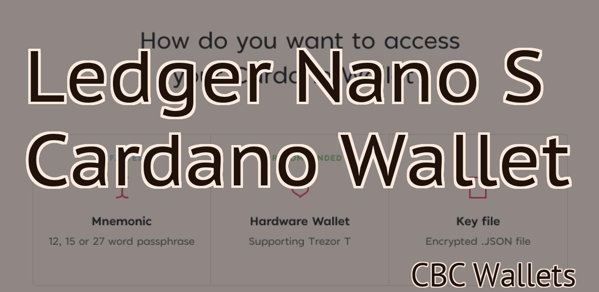 Ledger Nano S Cardano Wallet