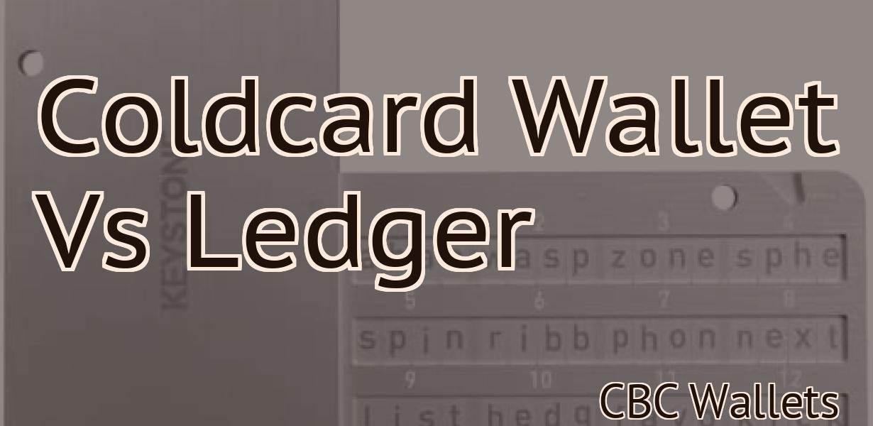 Coldcard Wallet Vs Ledger