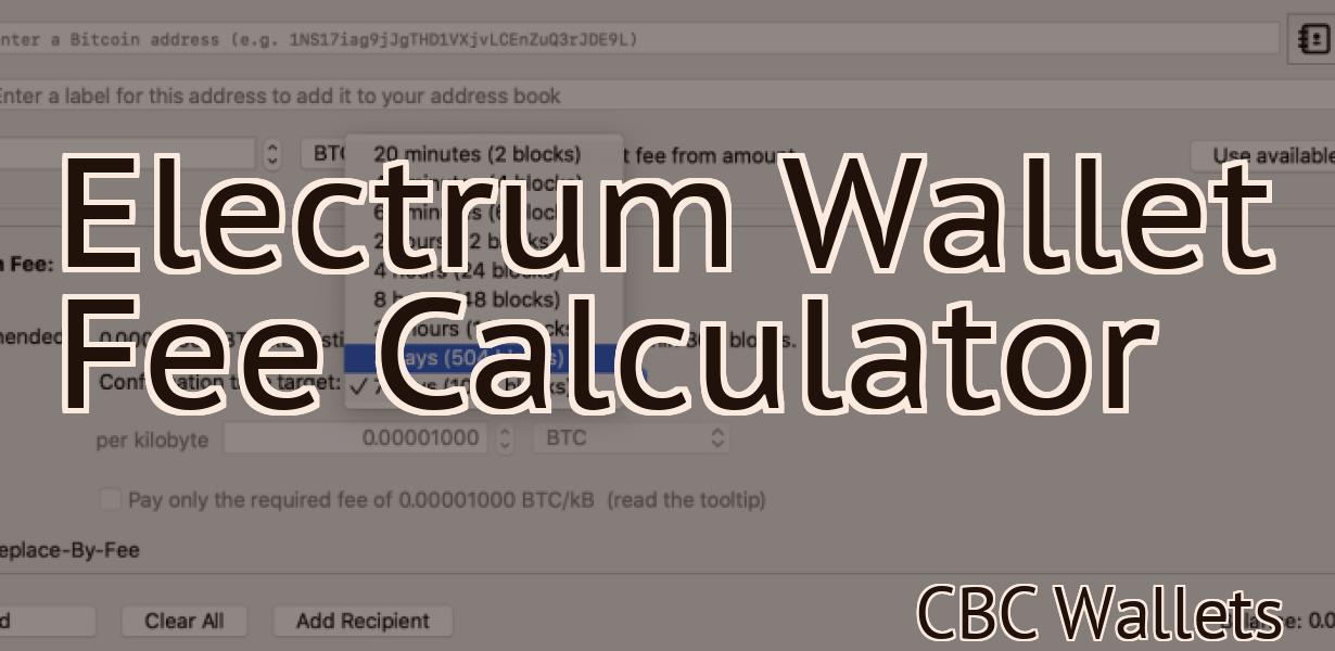 Electrum Wallet Fee Calculator