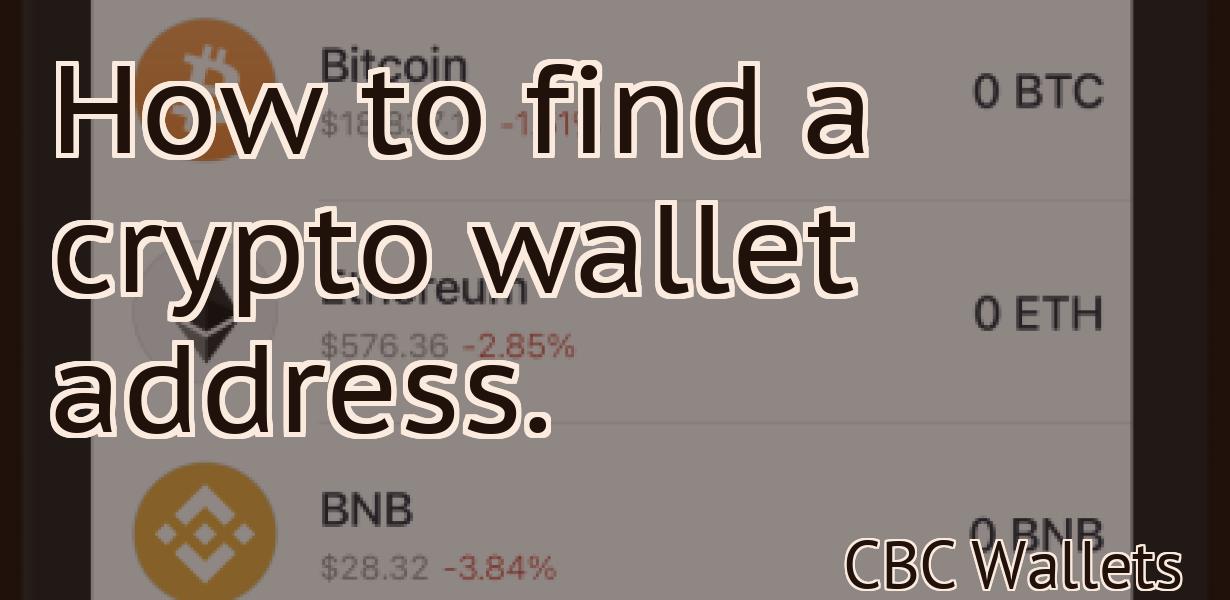 How to find a crypto wallet address.