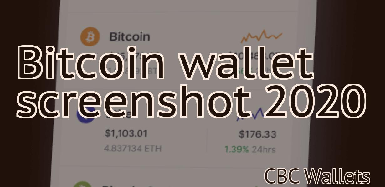 Bitcoin wallet screenshot 2020