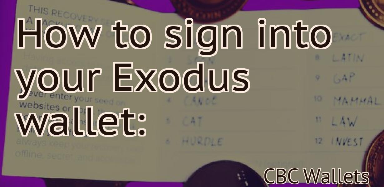 How to sign into your Exodus wallet: