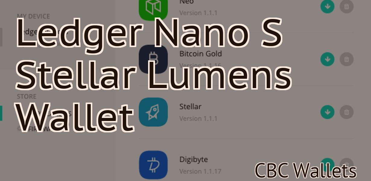 Ledger Nano S Stellar Lumens Wallet