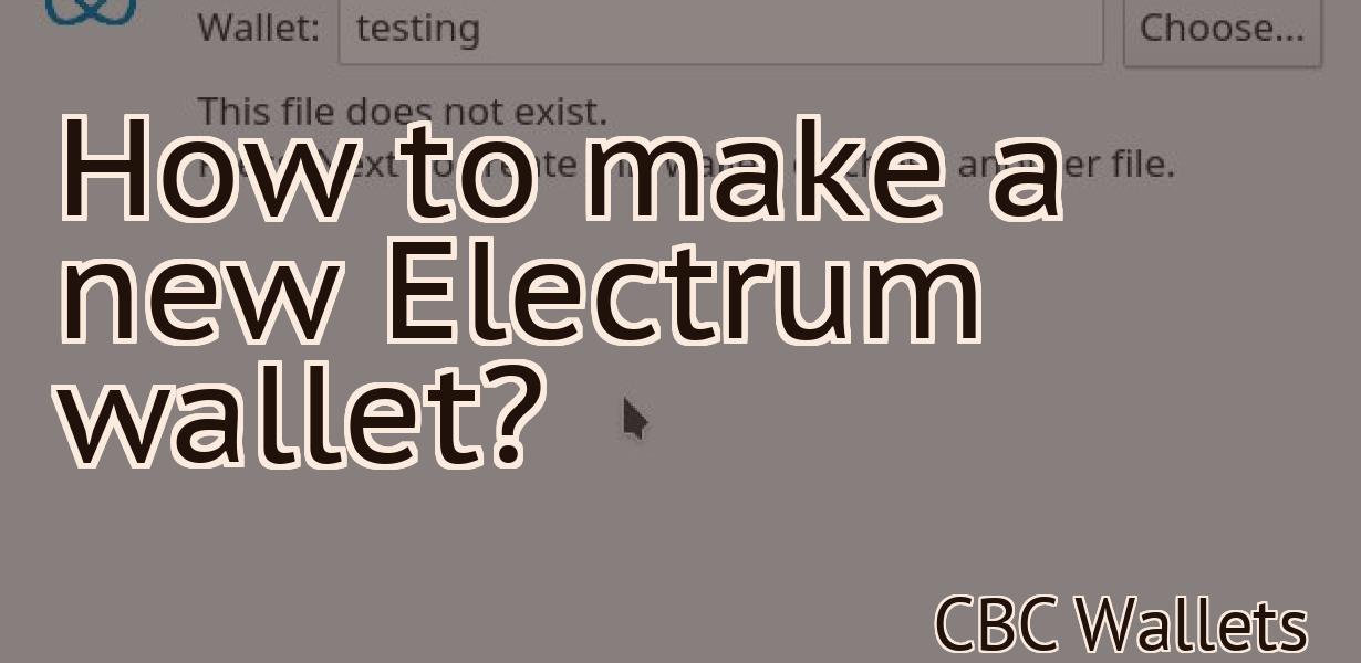 How to make a new Electrum wallet?