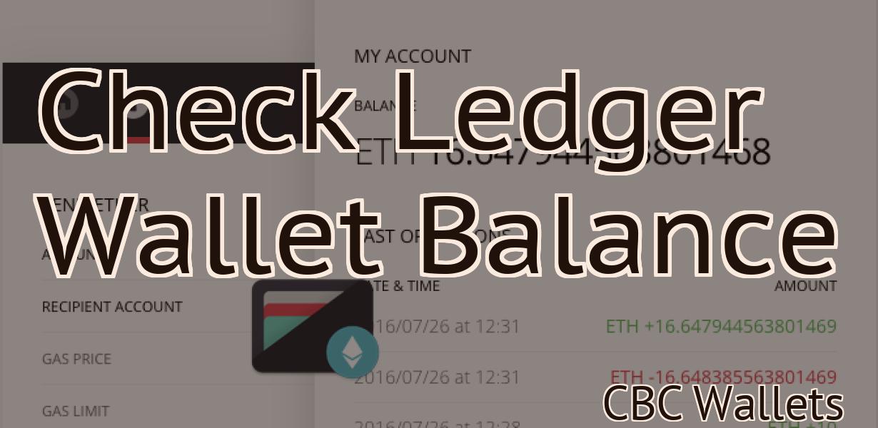 Check Ledger Wallet Balance