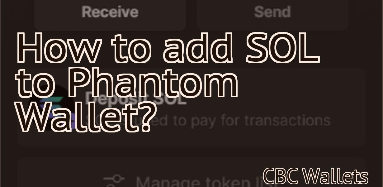 How to add SOL to Phantom Wallet?