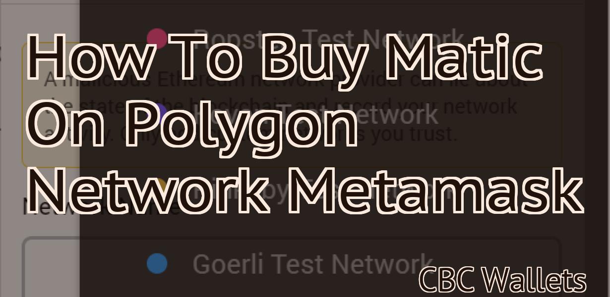 How To Buy Matic On Polygon Network Metamask