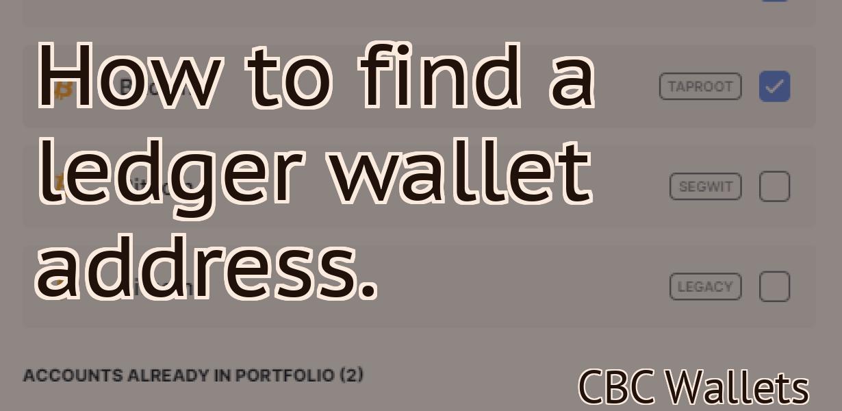 How to find a ledger wallet address.
