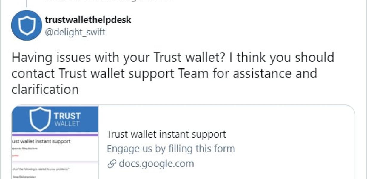 How to reach Trust Wallet cust