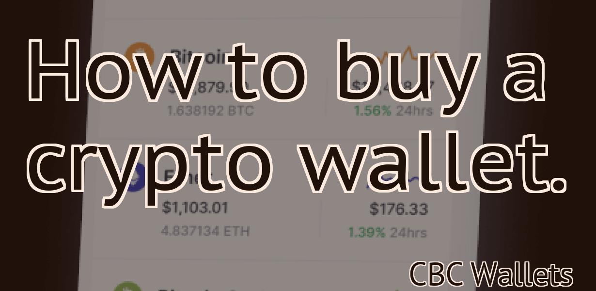 How to buy a crypto wallet.