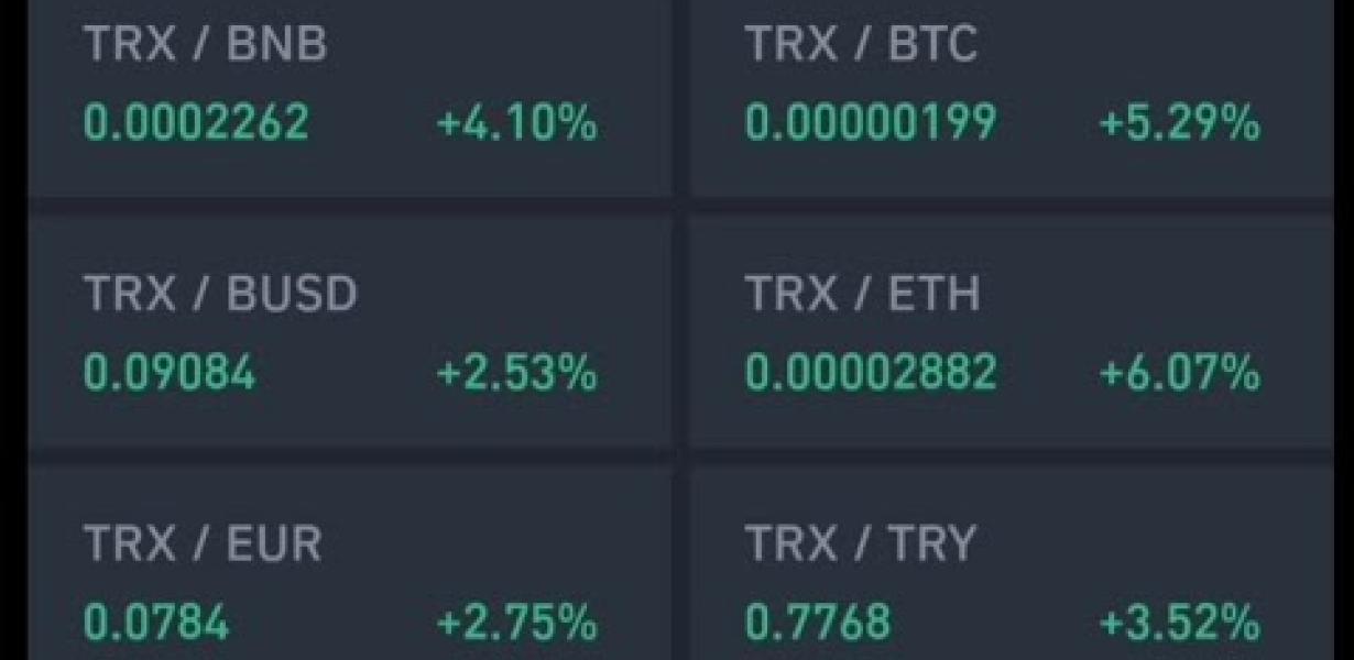 How to trade TRX for BNB on Tr