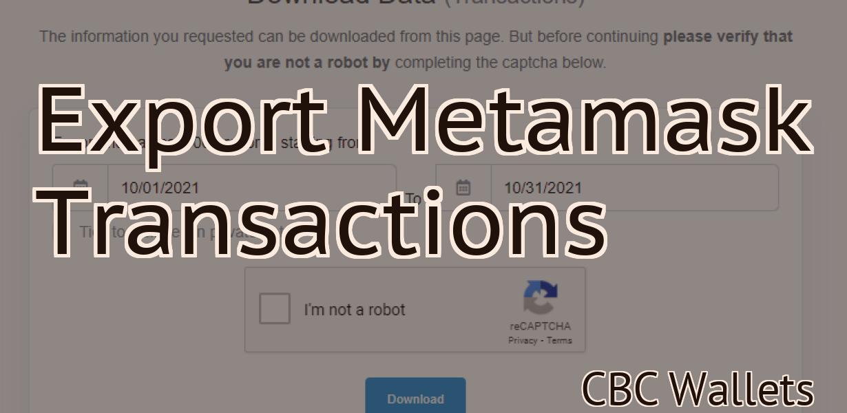 Export Metamask Transactions