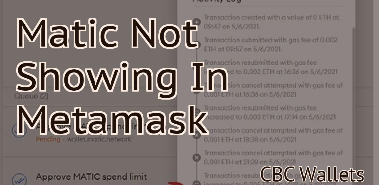 Matic Not Showing In Metamask