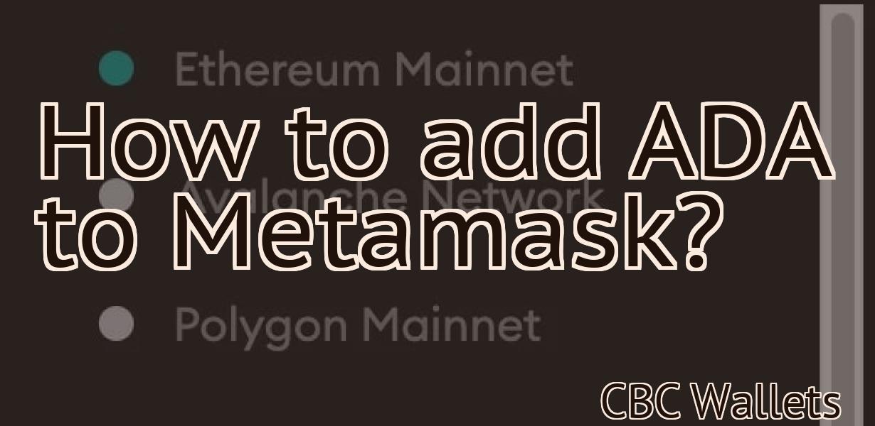 How to add ADA to Metamask?