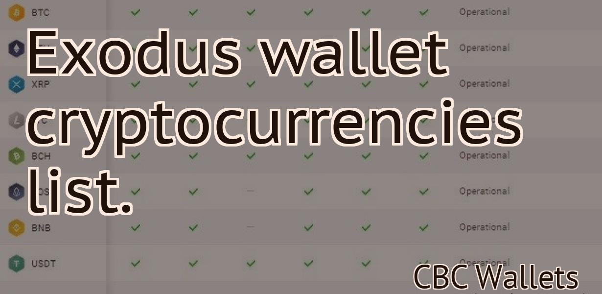 Exodus wallet cryptocurrencies list.