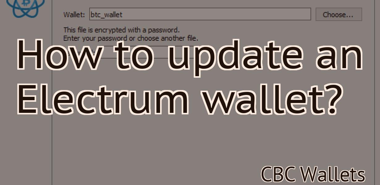 How to update an Electrum wallet?