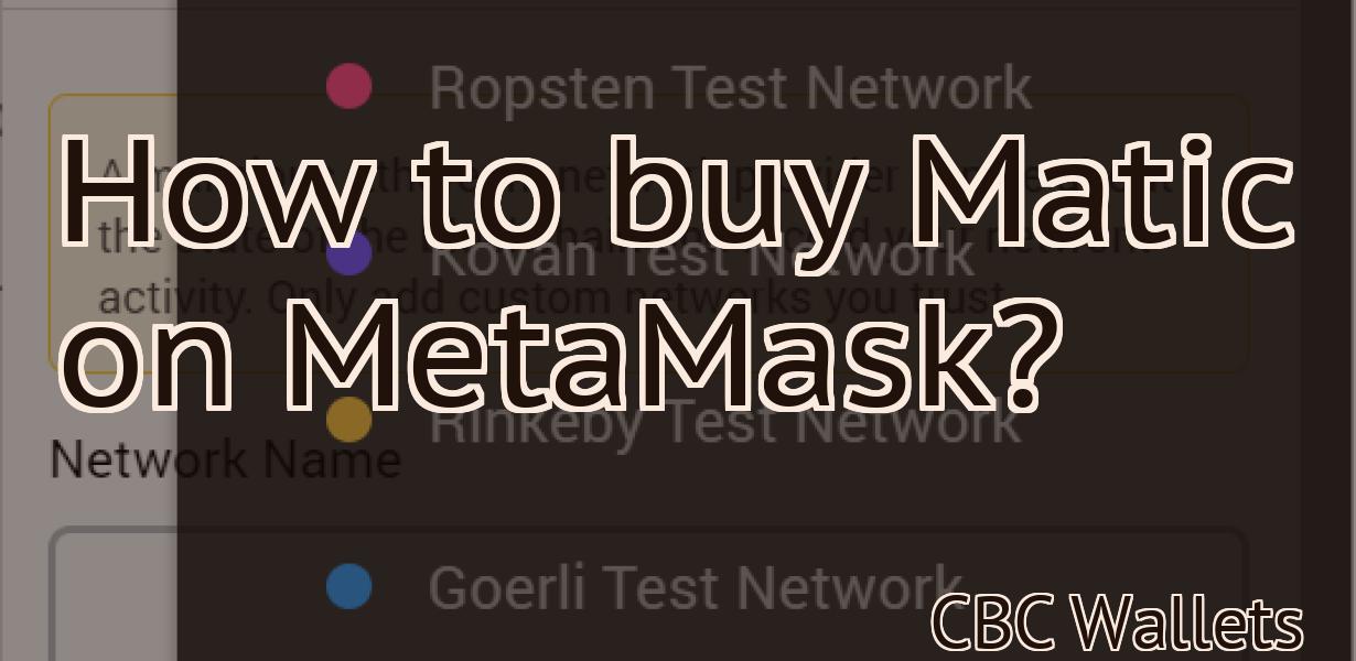 How to buy Matic on MetaMask?