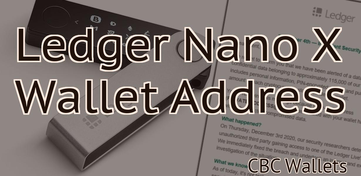 Ledger Nano X Wallet Address
