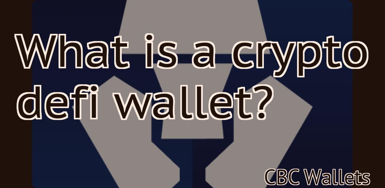 What is a crypto defi wallet?