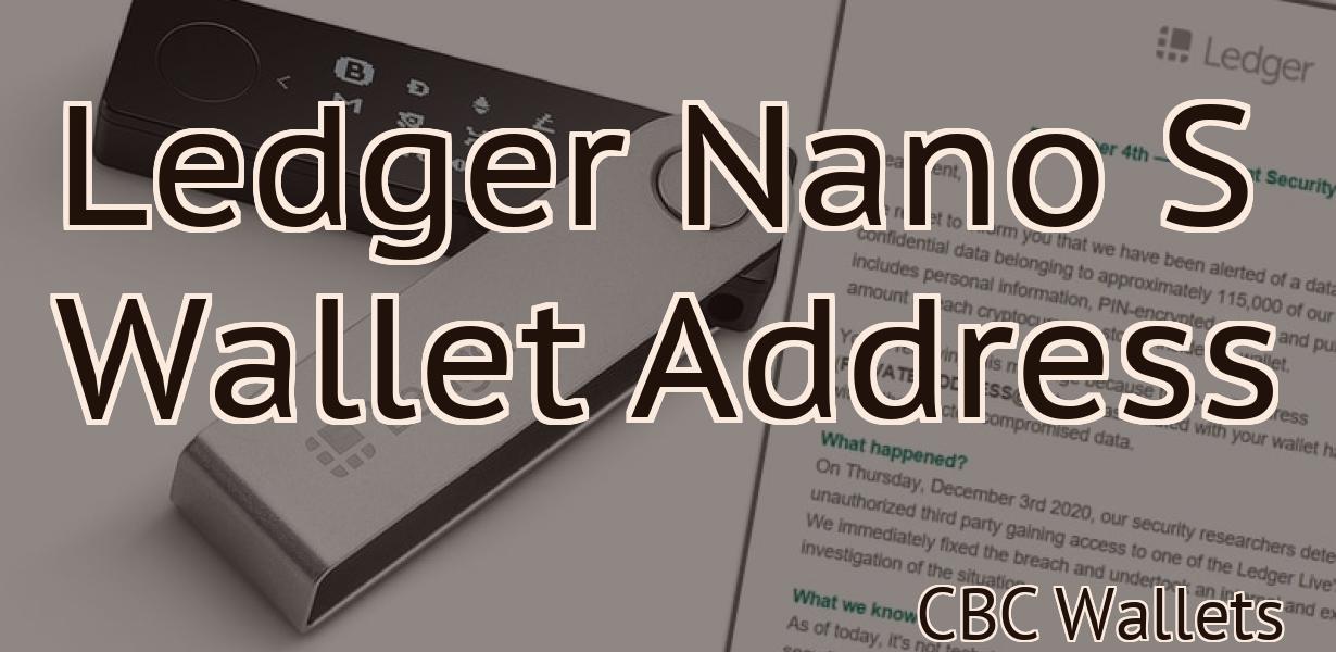 Ledger Nano S Wallet Address